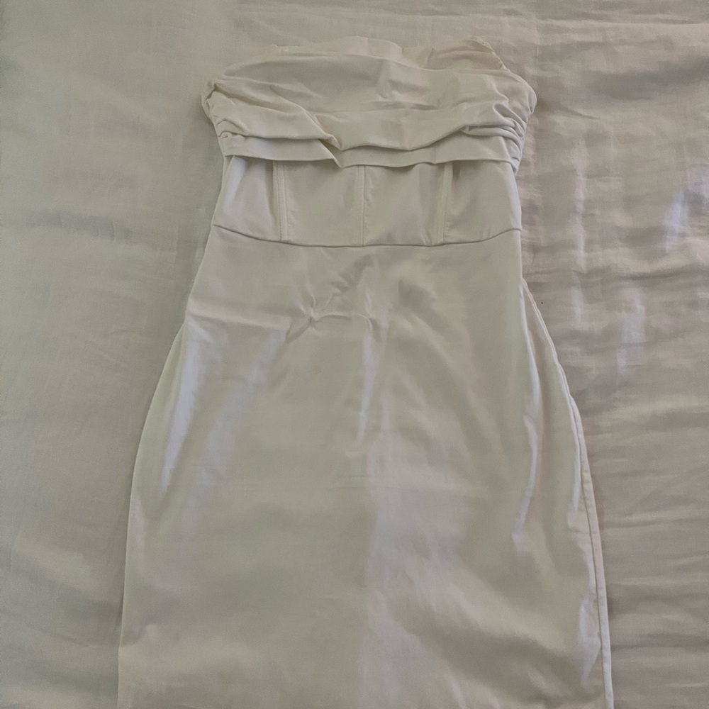Blue Blush Cream Strapless Dress